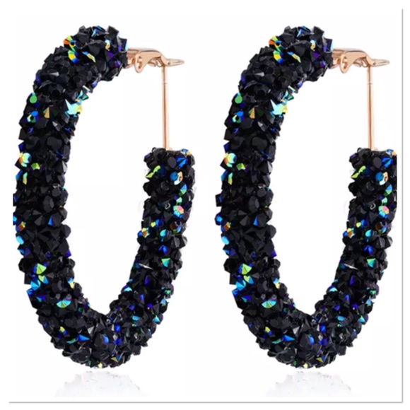 Jewelry - Crystal Hoop Earrings